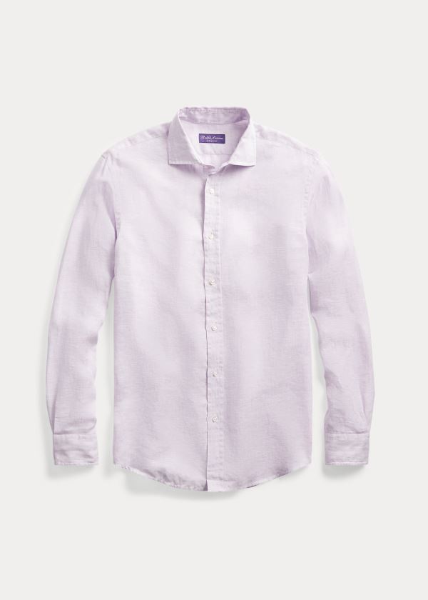 Camisa Ralph Lauren Hombre Morados - Linen Chambray - CKEVF3952